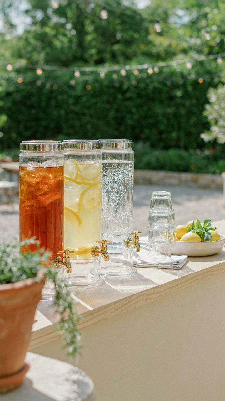 A self-serve drink station with many beverage dispensers.