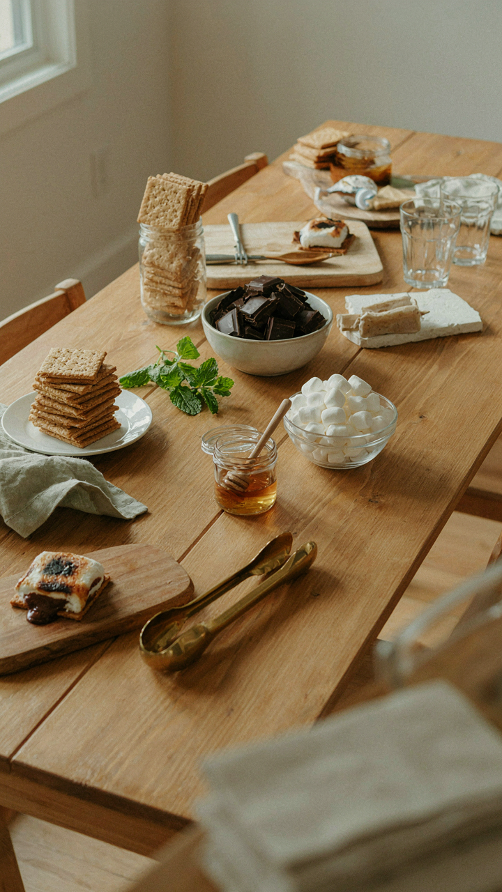 A s'mores bar looks perfect but feels artificial and untouched.