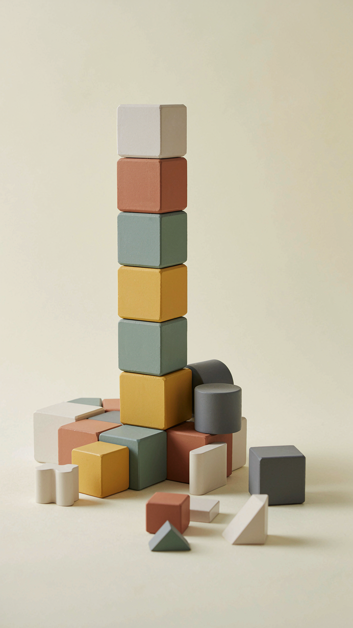 Different shaped blocks fitting together to make a larger shape.