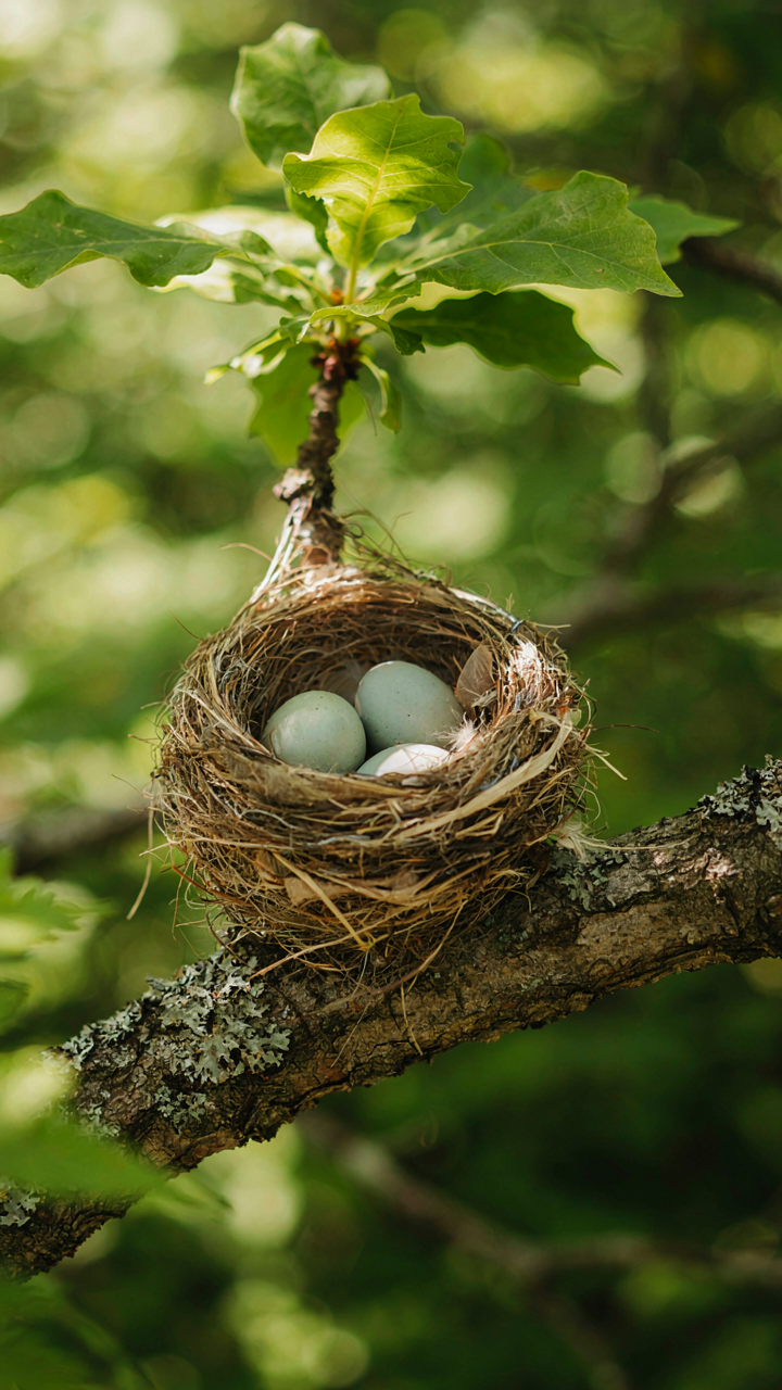 A bird's nest shows nature's efficient design principles.