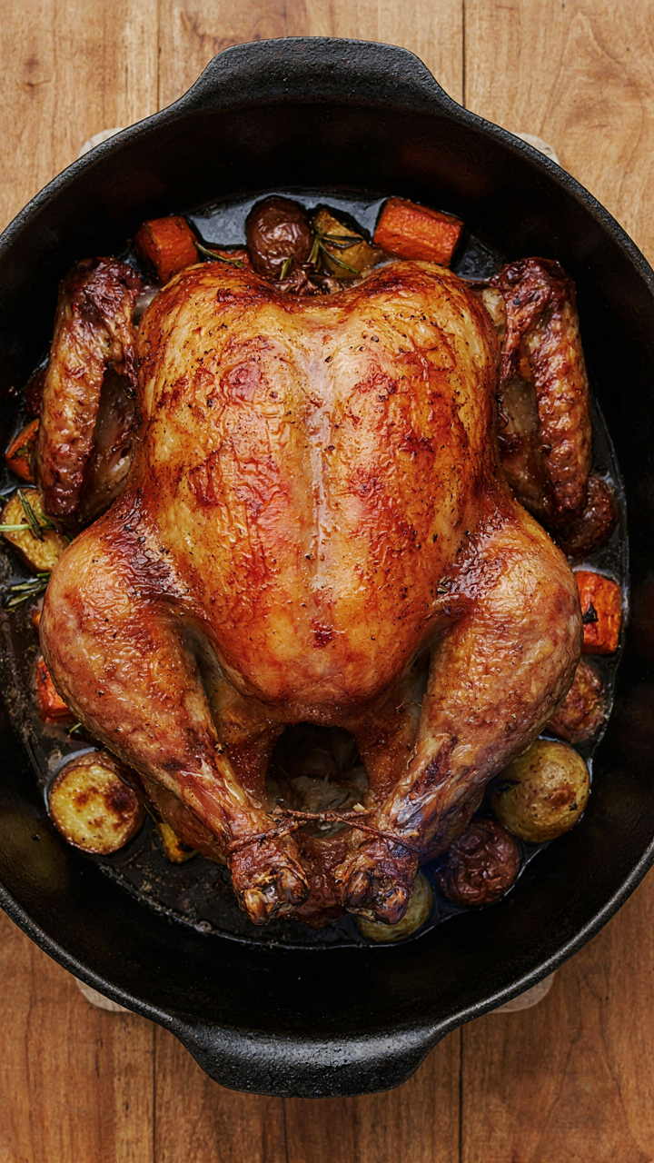 A heat map shows cooling on a pan of roasted turkey outside.