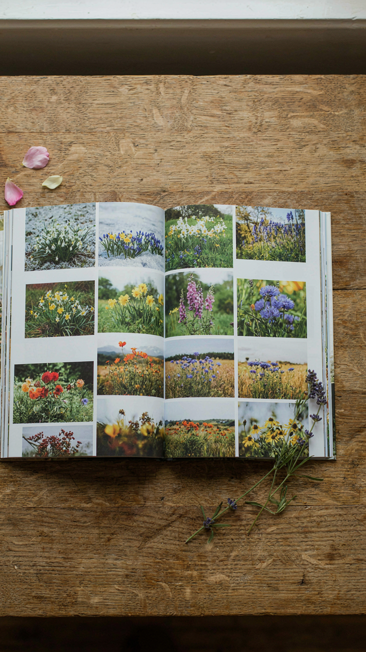 A calendar shows different wildflowers blooming in different months.