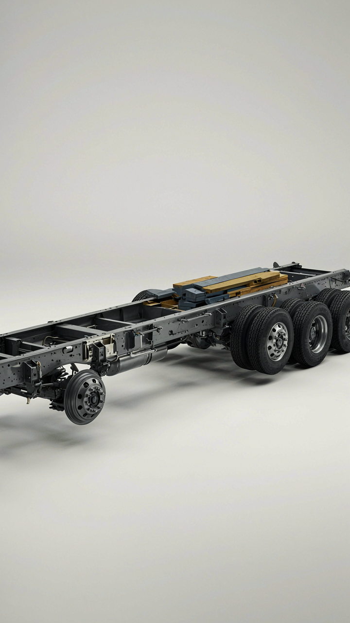 A detailed cross-section diagram shows how heavy loads distribute across a truck chassis.