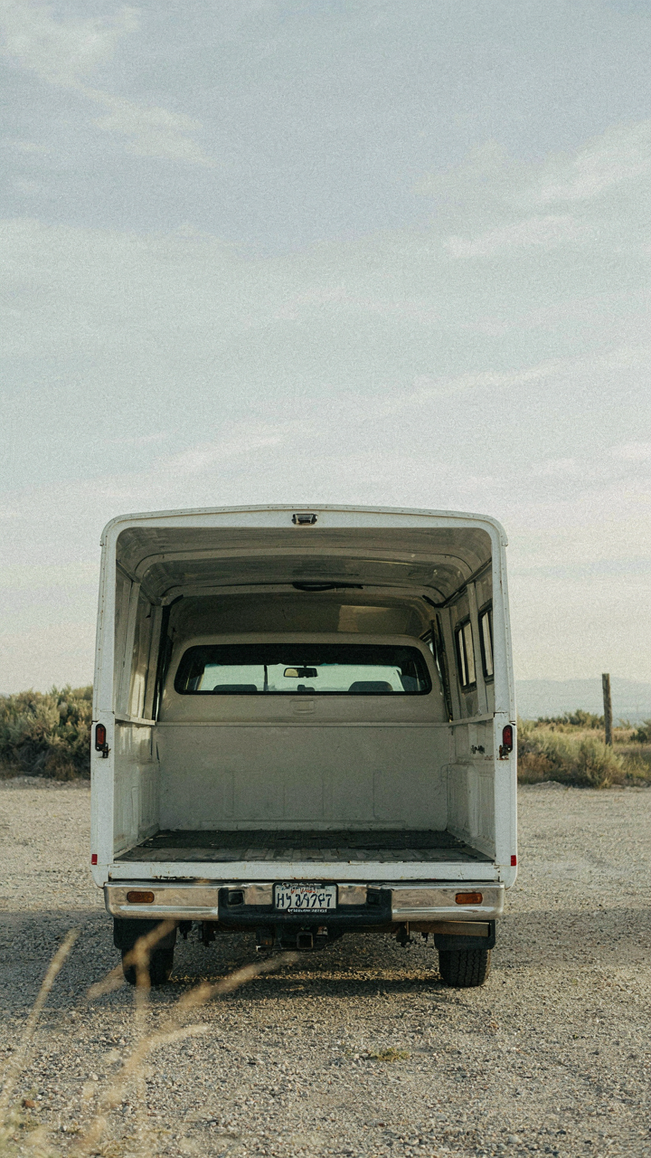 An empty, clean truck camper shell, ready for design.